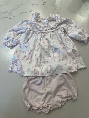 Baby Club Chic Two-Piece Top and Bloomers Set - Pink Woodland Print